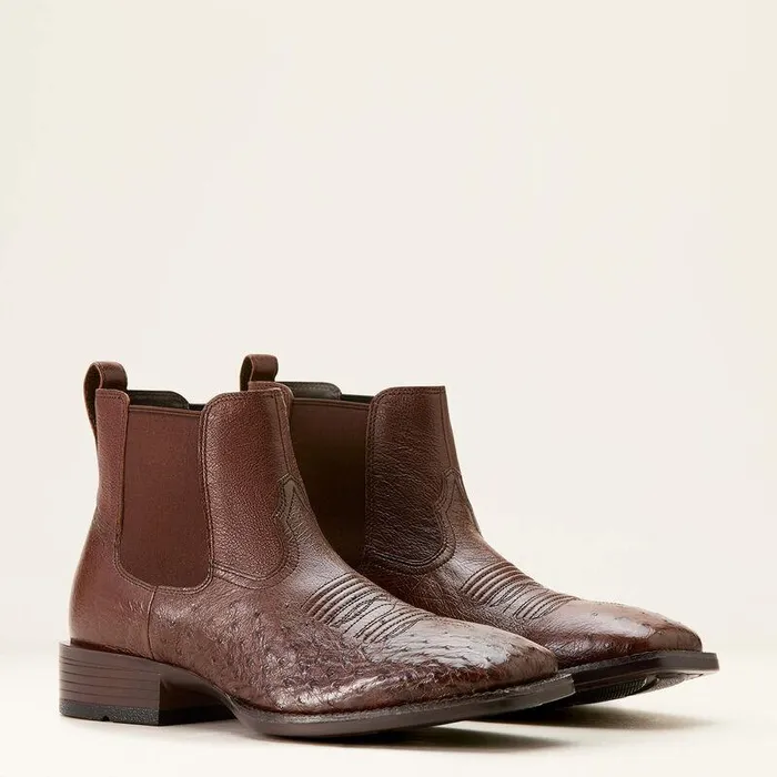 Men Western Boots Ariat Booker Chelsea Wide Square Toe Western Boot Antique Tabac Smooth Quill Ost