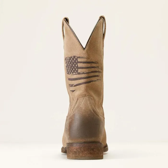 Men Western Boots Ariat Circuit Patriot Cowboy Boot Burned Grey Roughout
