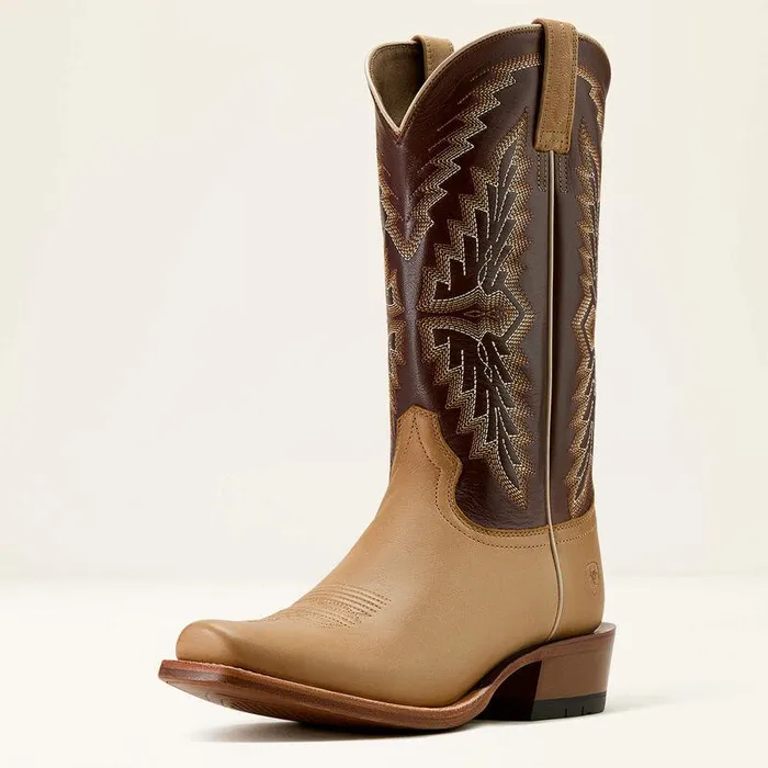 Men Western Boots Ariat Futurity Showman Cowboy Boot Flaxen Tanenduring Chocolate