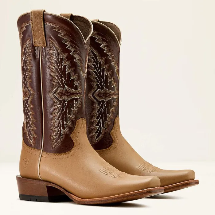 Men Western Boots Ariat Futurity Showman Cowboy Boot Flaxen Tanenduring Chocolate