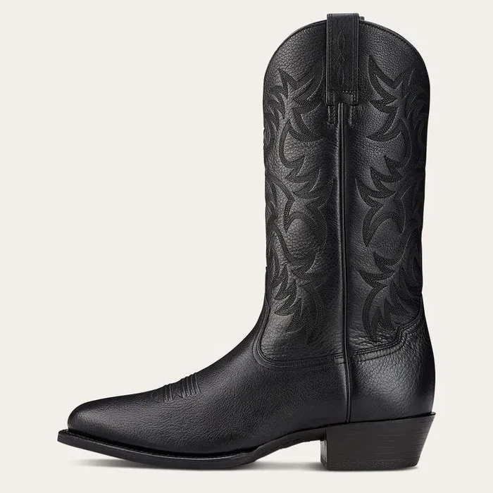 Men Western Boots Ariat Heritage R Toe Western Boot Black Deertan Men Western Boots Ariat Heritage R Toe Western Boot Black Deertan