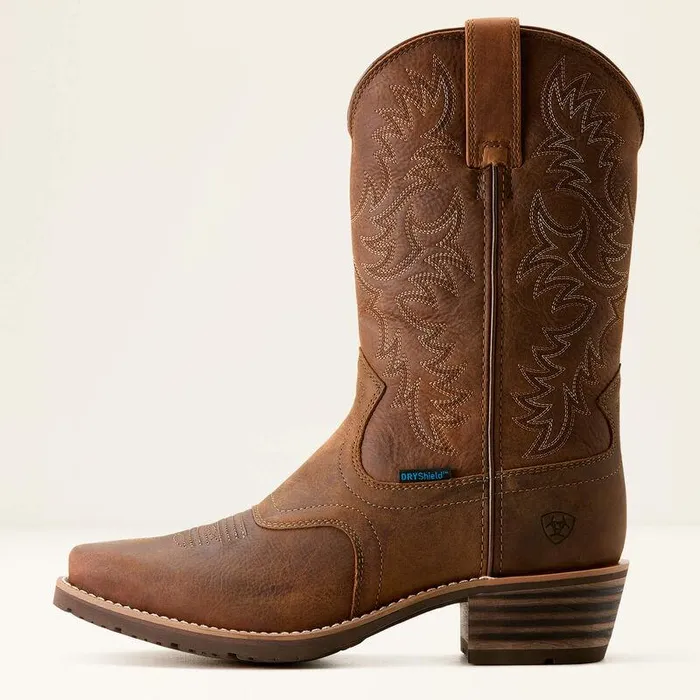 Men Western Boots Ariat Hybrid Roughstock Square Toe Waterproof Cowboy Boot Status Brown Men Western Boots Ariat Hybrid Roughstock Square Toe Waterproof Cowboy Boot Status Brown