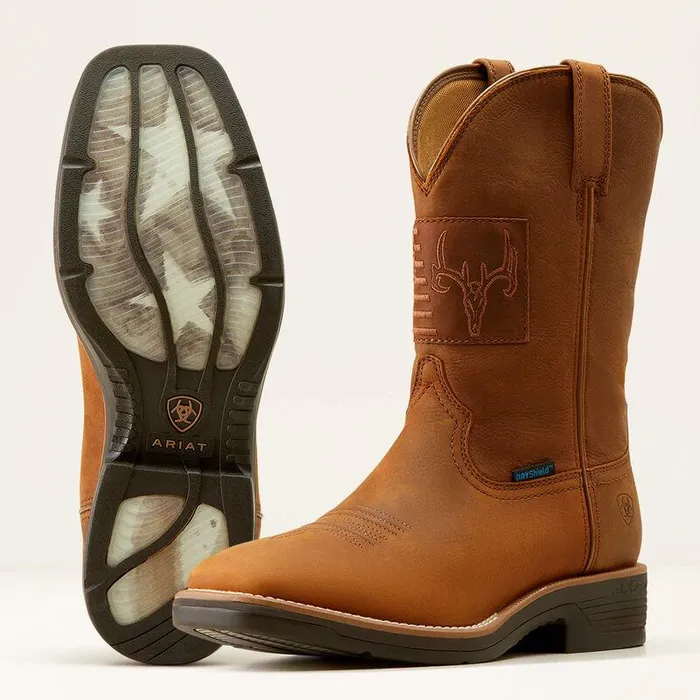 Men Western Boots Ariat Ridgeback Country Waterproof Cowboy Boot Status Brown