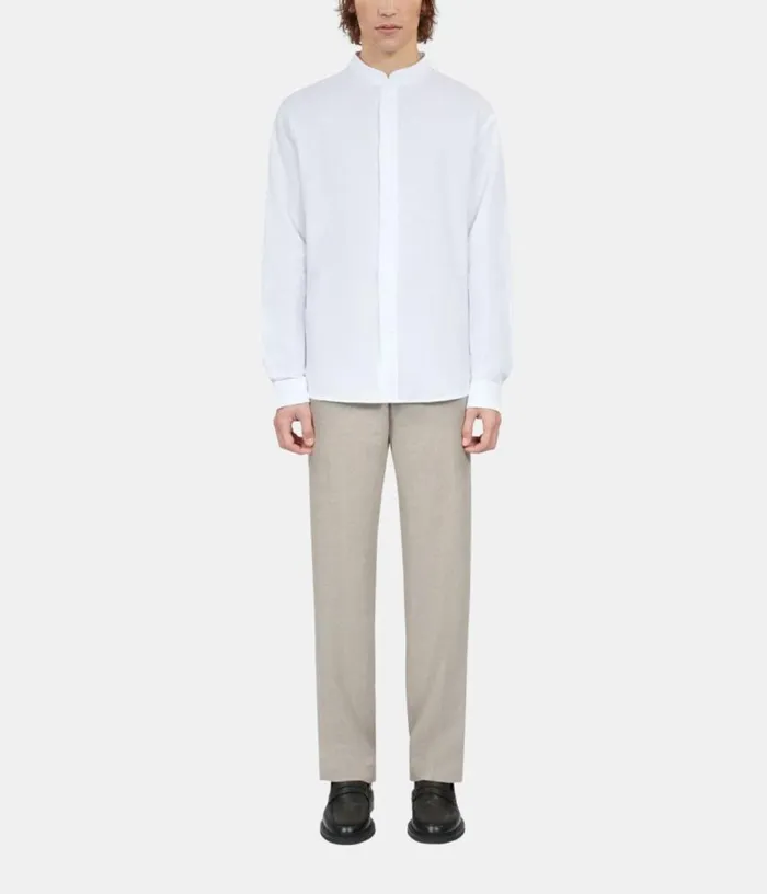 Men White Cotton And Linen Shirt THE KOOPLES Shirts