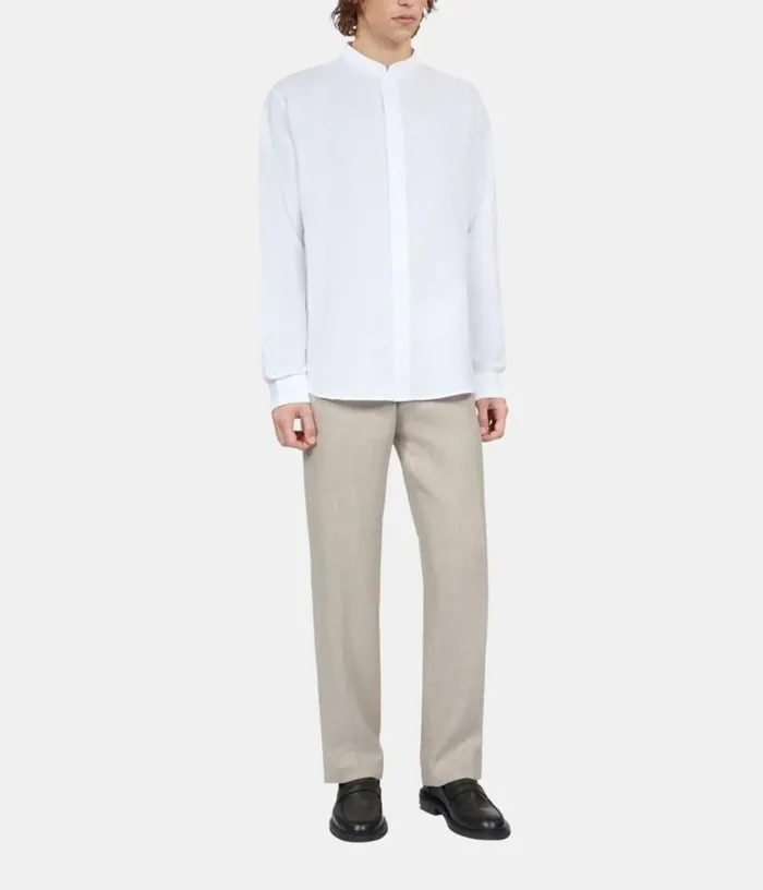 Men White Cotton And Linen Shirt THE KOOPLES Shirts