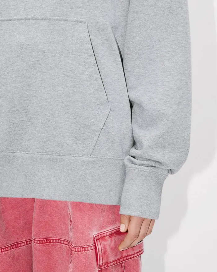 MenWomen 039KENZO VERDY MARKET039 Genderless Oversized Hoodie In Cotton Pearl Grey Kenzo Sweatshirts And Hoodies