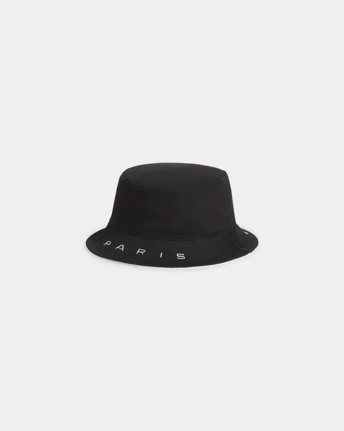 MenWomen 039KENZOGRAPHY039 Reversible Cotton Hat Black Kenzo Caps And Hats