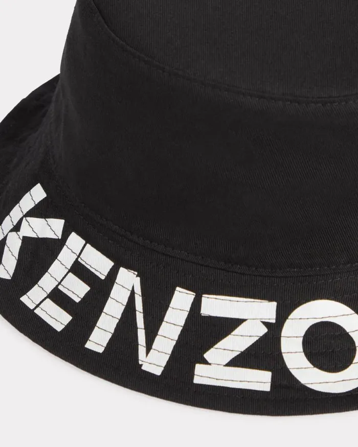MenWomen 039KENZOGRAPHY039 Reversible Cotton Hat Black Kenzo Caps And Hats