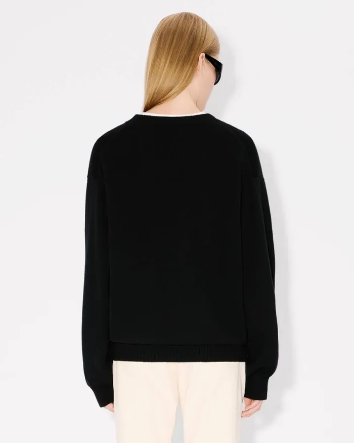 MenWomen 039Lunar New Year039 Genderless Embroidered Jumper In Wool And Cotton Black Kenzo Sweaters And Cardigans