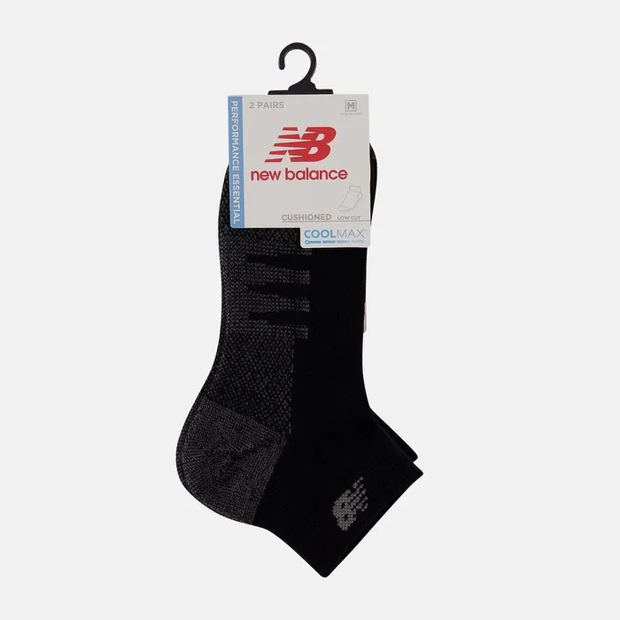 MenWomen Coolmax Low Cut Socks 2 Pack Black New Balance Socks