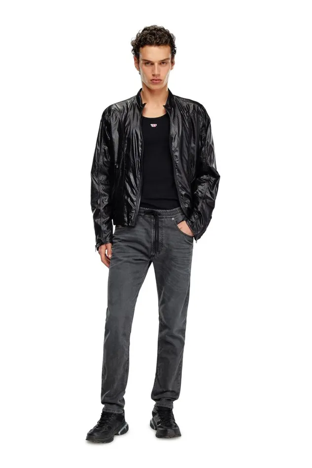 MenWomen Diesel Jeans Regular 2030 DKrooley Joggjeans 09J75 Blackdark Grey