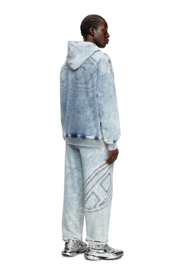 MenWomen Diesel Sweatshirts and Hoodies DUMRIBS2 TRACK Light Blue