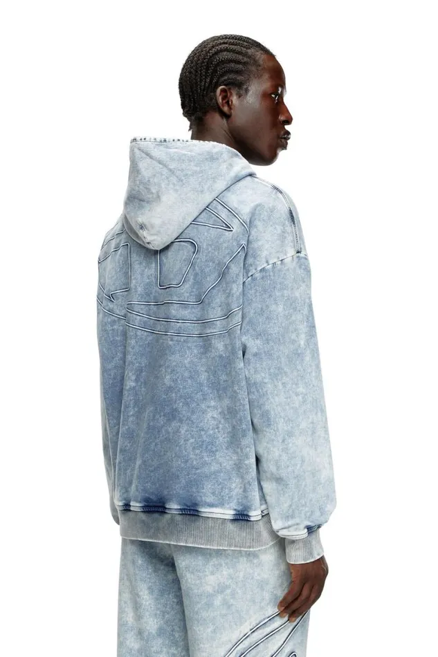 MenWomen Diesel Sweatshirts and Hoodies DUMRIBS2 TRACK Light Blue