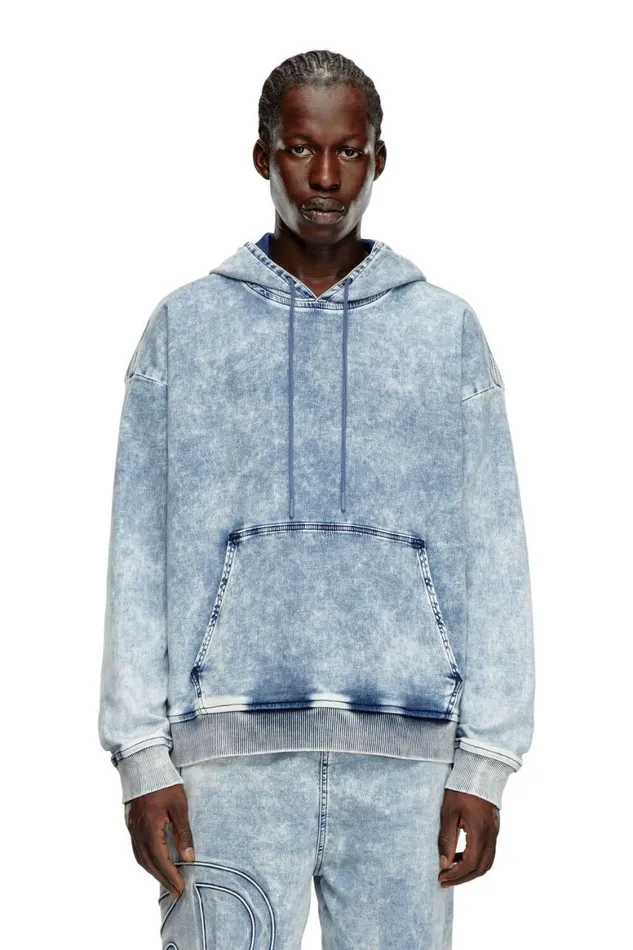 MenWomen Diesel Sweatshirts and Hoodies DUMRIBS2 TRACK Light Blue