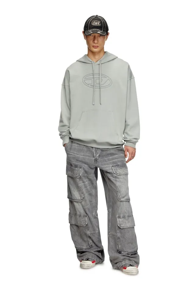 MenWomen Diesel Sweatshirts and Hoodies SUMMERBIGOVAL Light Grey
