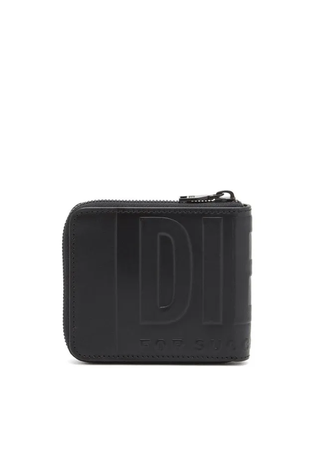 MenWomen Diesel Wallets DSL 3D BIFOLD COIN ZIP XS Black