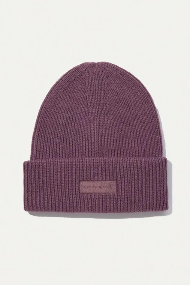 MenWomen Lucky Brand Hats Solid Knit Beanie Berry Conserve