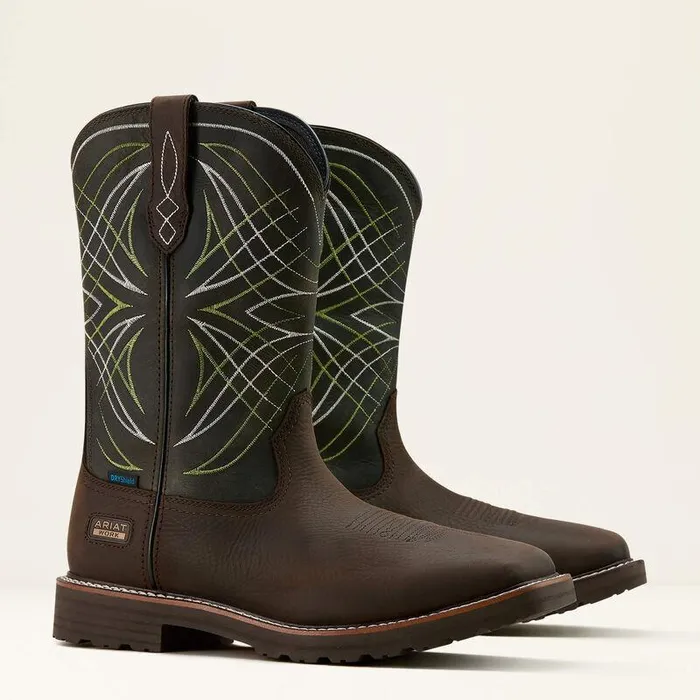 Men Work Boots Ariat Activator Waterproof Work Boot Dark Browngreen Men Work Boots Ariat Activator Waterproof Work Boot Dark Browngreen