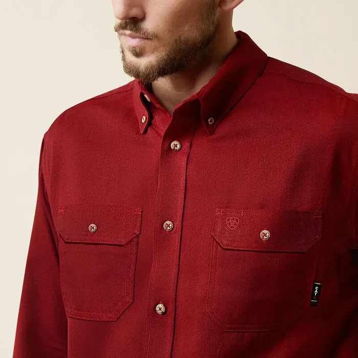 Men Workwear Ariat FR Air Inherent Work Shirt Red Heather