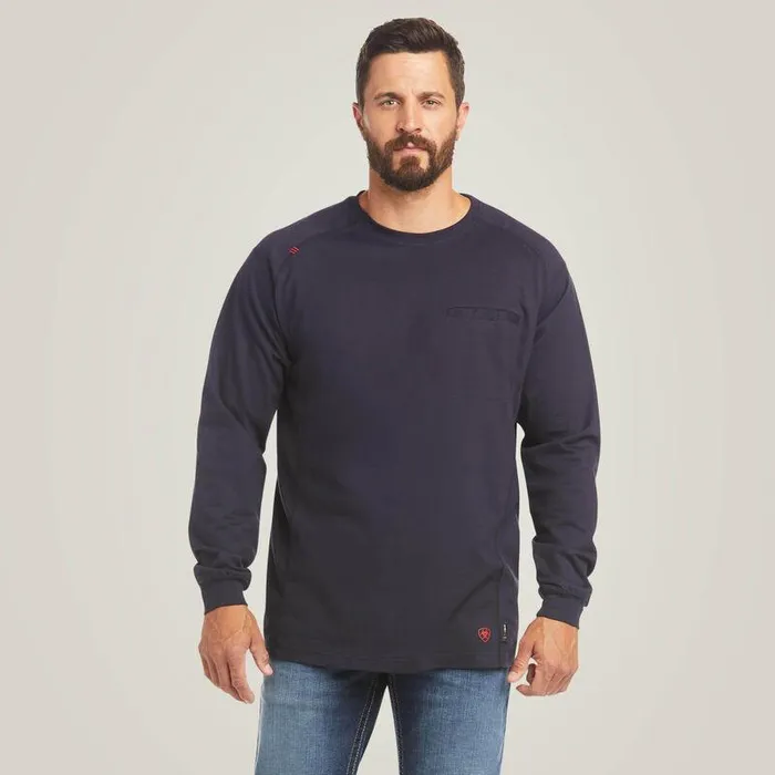 Men Workwear Ariat FR Air Life On The Line Graphic Top Navy