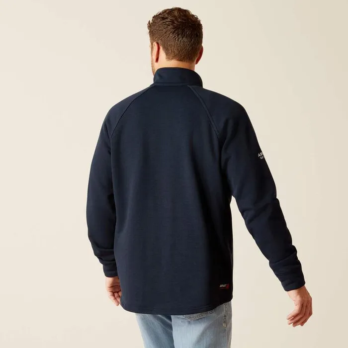 Men Workwear Ariat FR Primo Fleece 20 14 Zip Sweater Navy