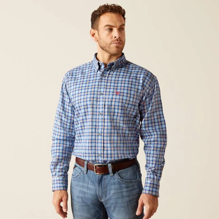Men Workwear Ariat FR Sierra Work Shirt Glacier Blue