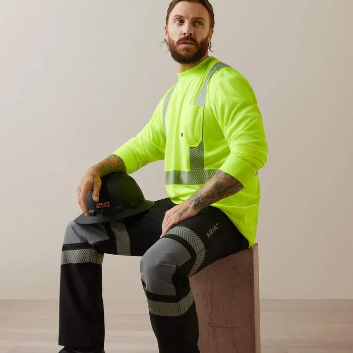 Men Workwear Ariat Rebar HiVis ANSI TShirt Hi Vis Yellow