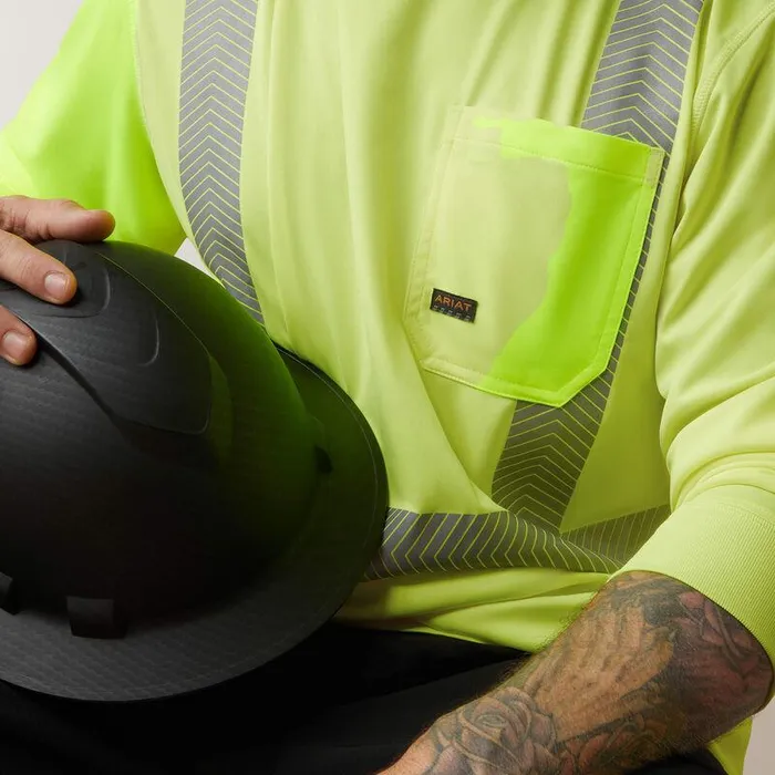 Men Workwear Ariat Rebar HiVis ANSI TShirt Hi Vis Yellow Men Workwear Ariat Rebar HiVis ANSI TShirt Hi Vis Yellow