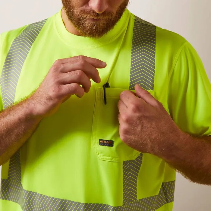 Men Workwear Ariat Rebar HiVis ANSI TShirt Hi Vis Yellow Men Workwear Ariat Rebar HiVis ANSI TShirt Hi Vis Yellow