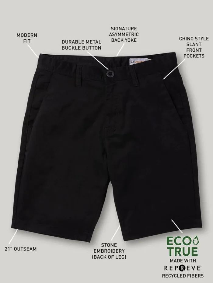Mens Golf Volcom Frickin Modern Stretch Shorts 8211 Black