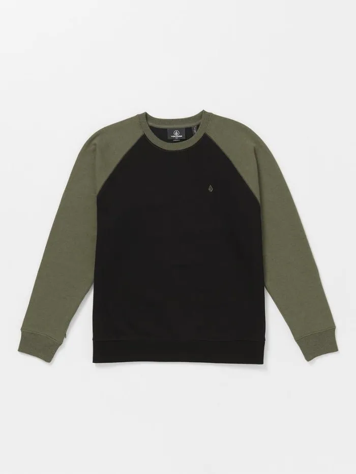 Mens Hoodies and Sweatshirts Volcom Homak Crew Sweatshirt 8211 Wintermoss