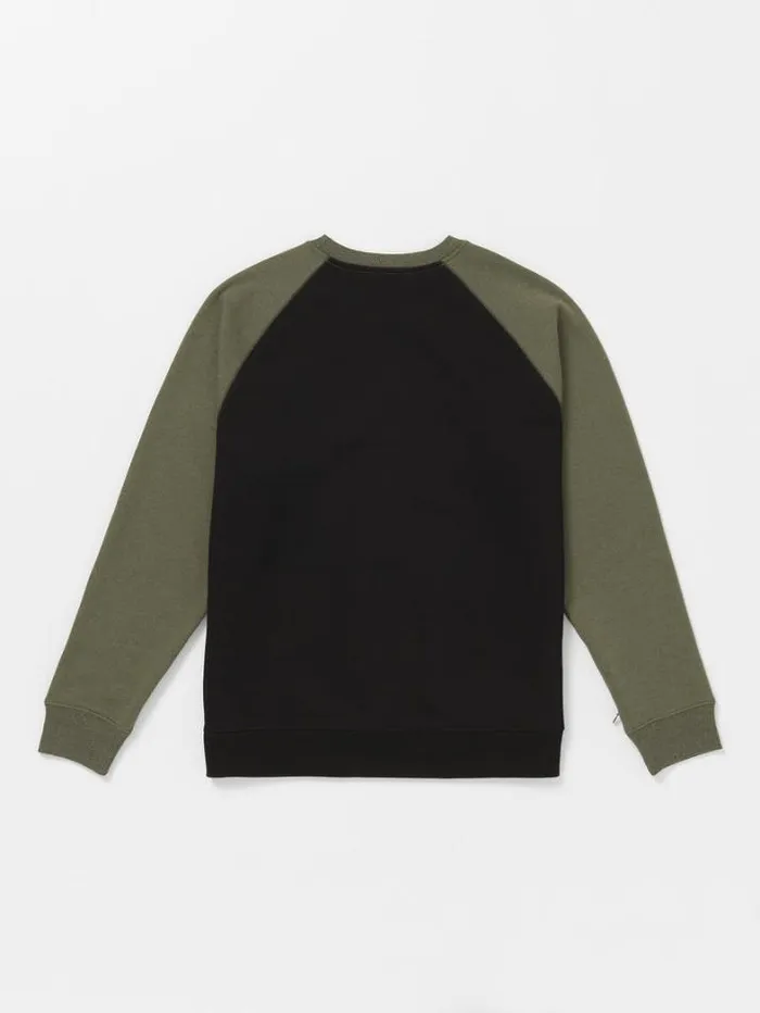 Mens Hoodies and Sweatshirts Volcom Homak Crew Sweatshirt 8211 Wintermoss