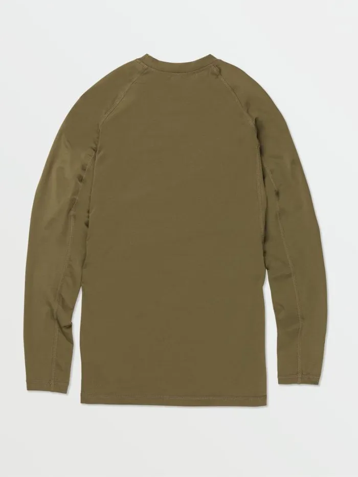 Mens Rashguards Volcom Lido Solid Long Sleeve Shirt 8211 Military