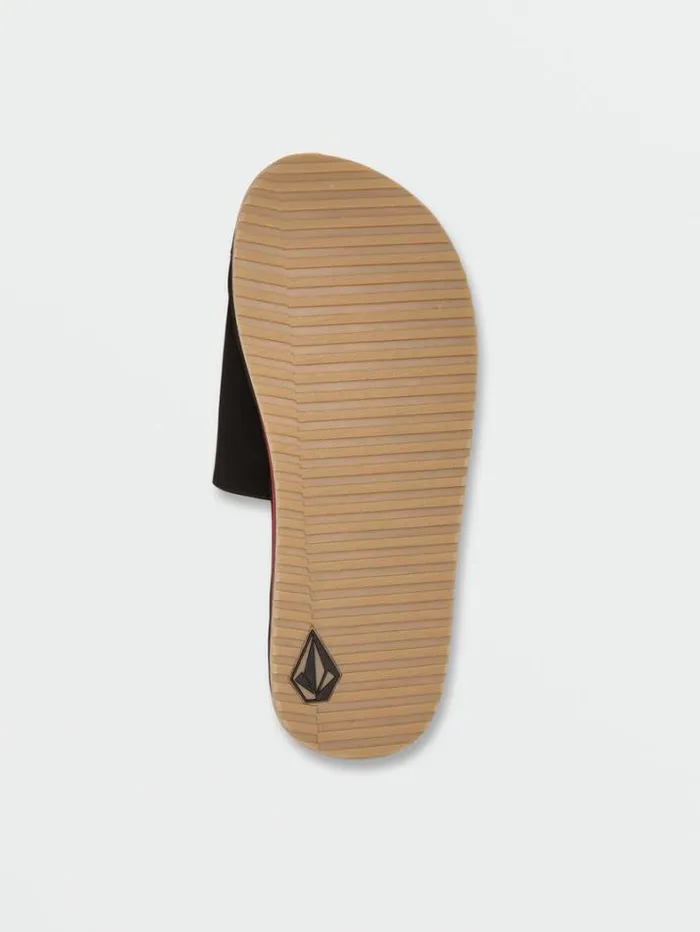 Mens Sandals Volcom Recliner Slide Sandals 8211 Ribbon Red