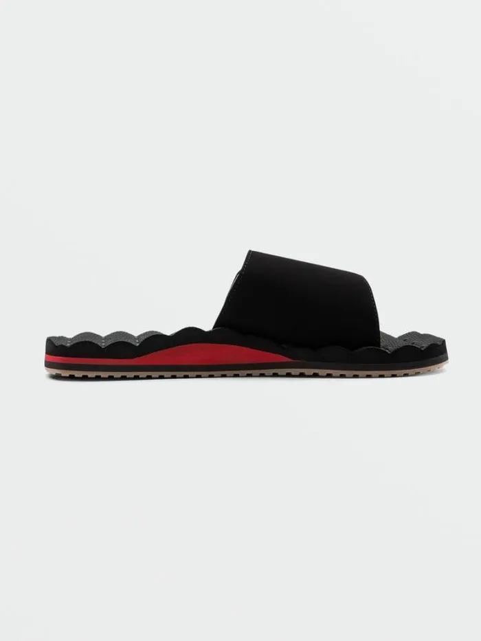 Mens Sandals Volcom Recliner Slide Sandals 8211 Ribbon Red