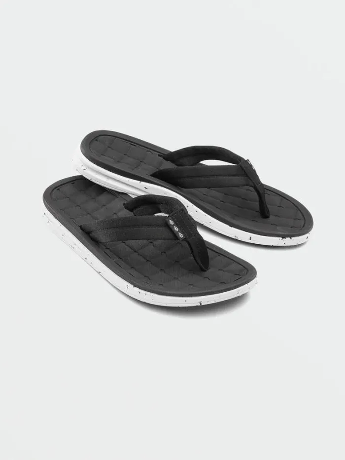 Mens Sandals Volcom VCo Draft Sandals 8211 Black White