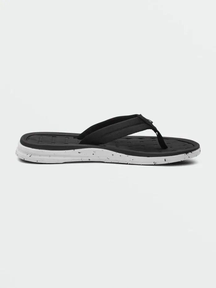 Mens Sandals Volcom VCo Draft Sandals 8211 Black White
