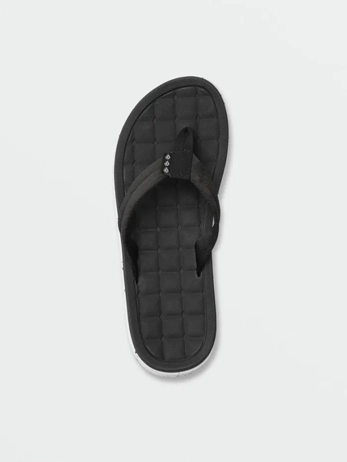 Mens Sandals Volcom VCo Draft Sandals 8211 Black White