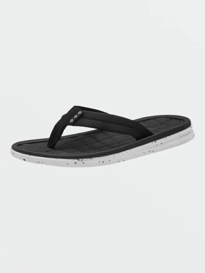 Mens Sandals Volcom VCo Draft Sandals 8211 Black White