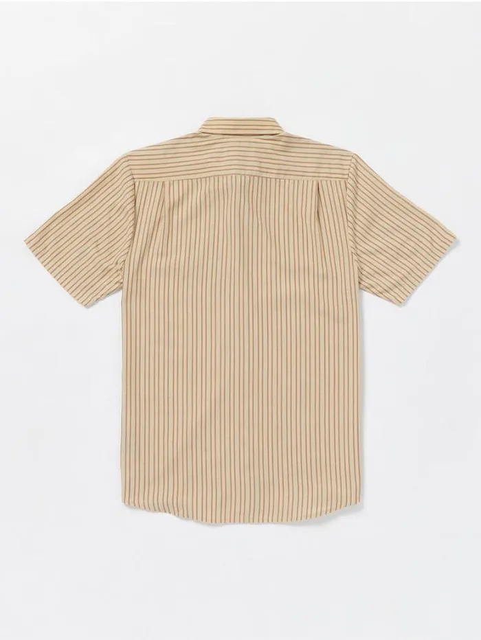 Mens Shirts and Flannels Volcom Barstone Woven Short Sleeve Shirt 8211 Grain