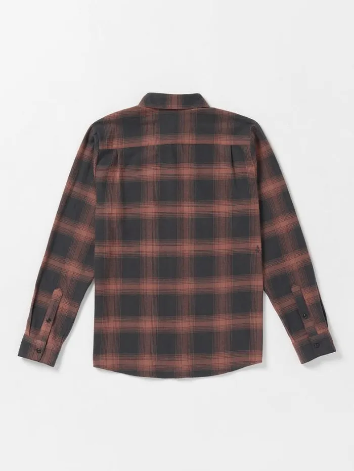 Mens Shirts and Flannels Volcom Netastone Flannel Long Sleeve Shirt 8211 Stealth