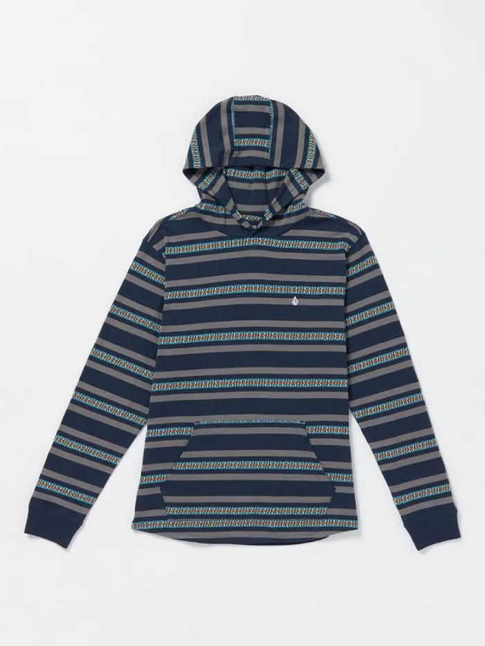 Mens Shirts and Flannels Volcom Seedstone Hood Long Sleeve Shirt 8211 Navy