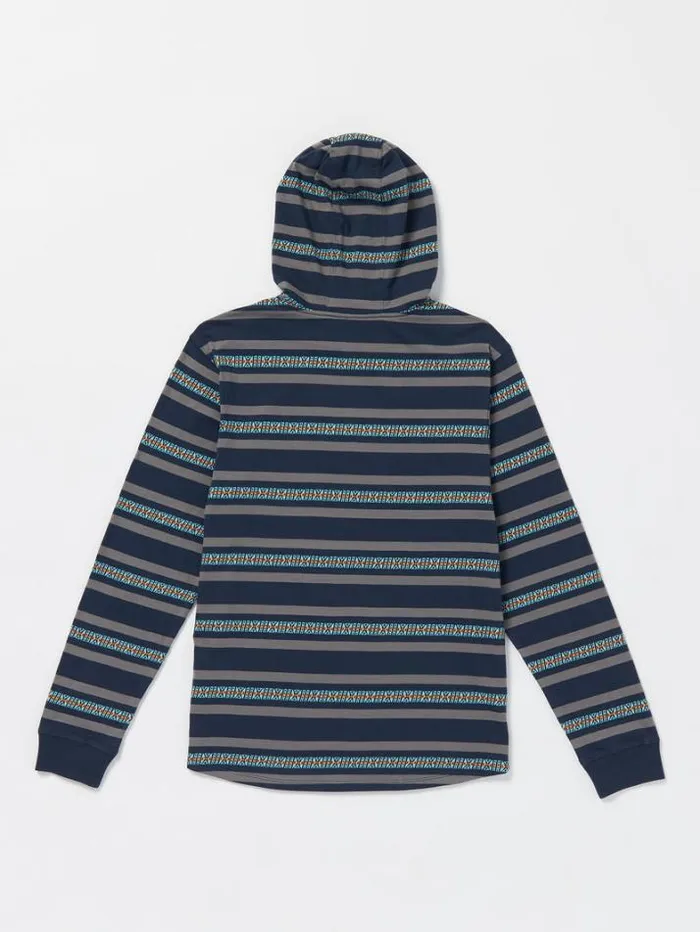 Mens Shirts and Flannels Volcom Seedstone Hood Long Sleeve Shirt 8211 Navy