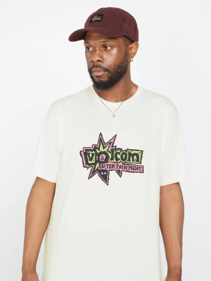 Mens TShirts and Tanks Volcom Entertainment Fat Tony Short Sleeve Tee 8211 Off White