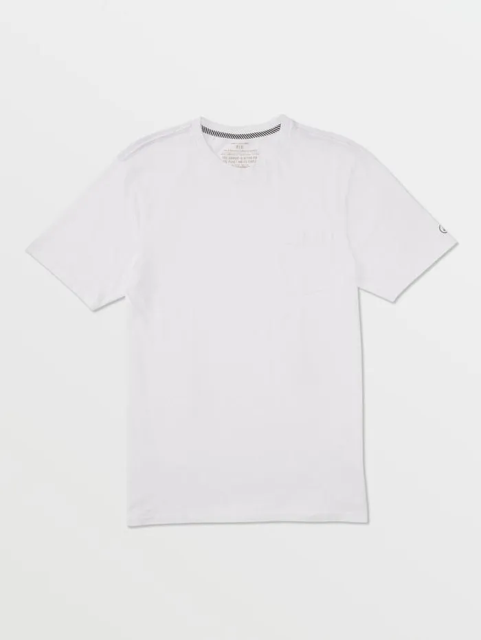 Mens Tops and Tees Volcom Solid Pocket Tee Short Sleeve Tee 8211 White