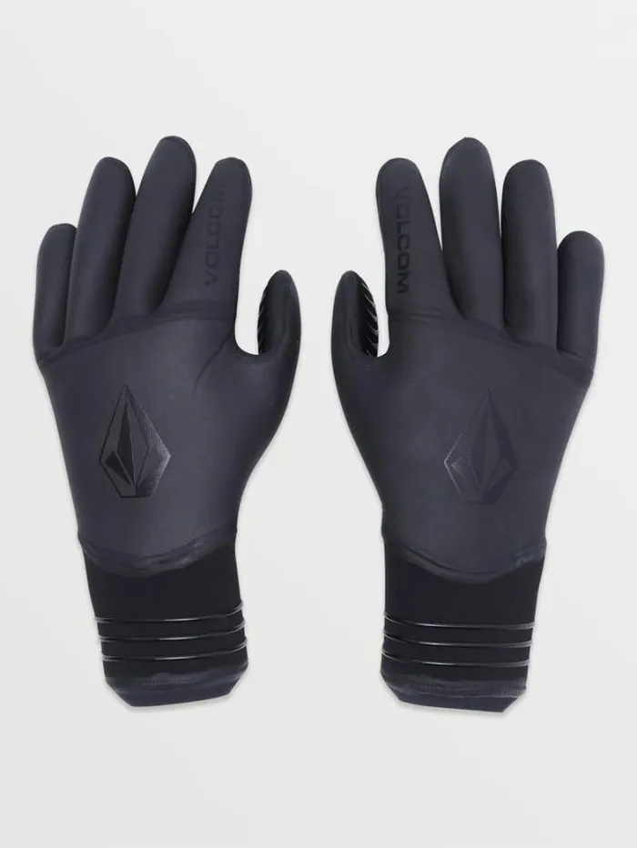 Mens Wetsuits Volcom 3mm 5 Finger Gloves 8211 Black