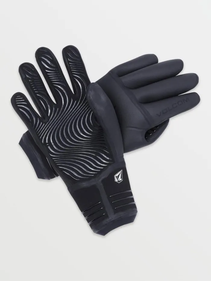 Mens Wetsuits Volcom 3mm 5 Finger Gloves 8211 Black