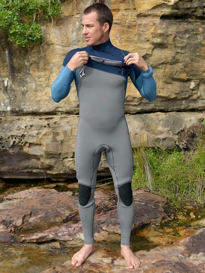 Mens Wetsuits Volcom Modulator 32mm Chest Zip Fullsuit 8211 Cruzer Blue