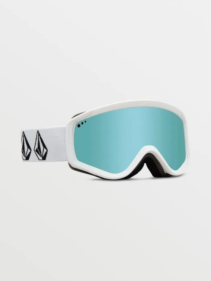 MensWomensKids Goggles Volcom Attunga Youth Goggle 8211 Matte White Stone Ice Chrome
