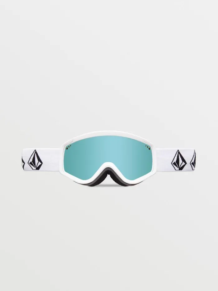 MensWomensKids Goggles Volcom Attunga Youth Goggle 8211 Matte White Stone Ice Chrome